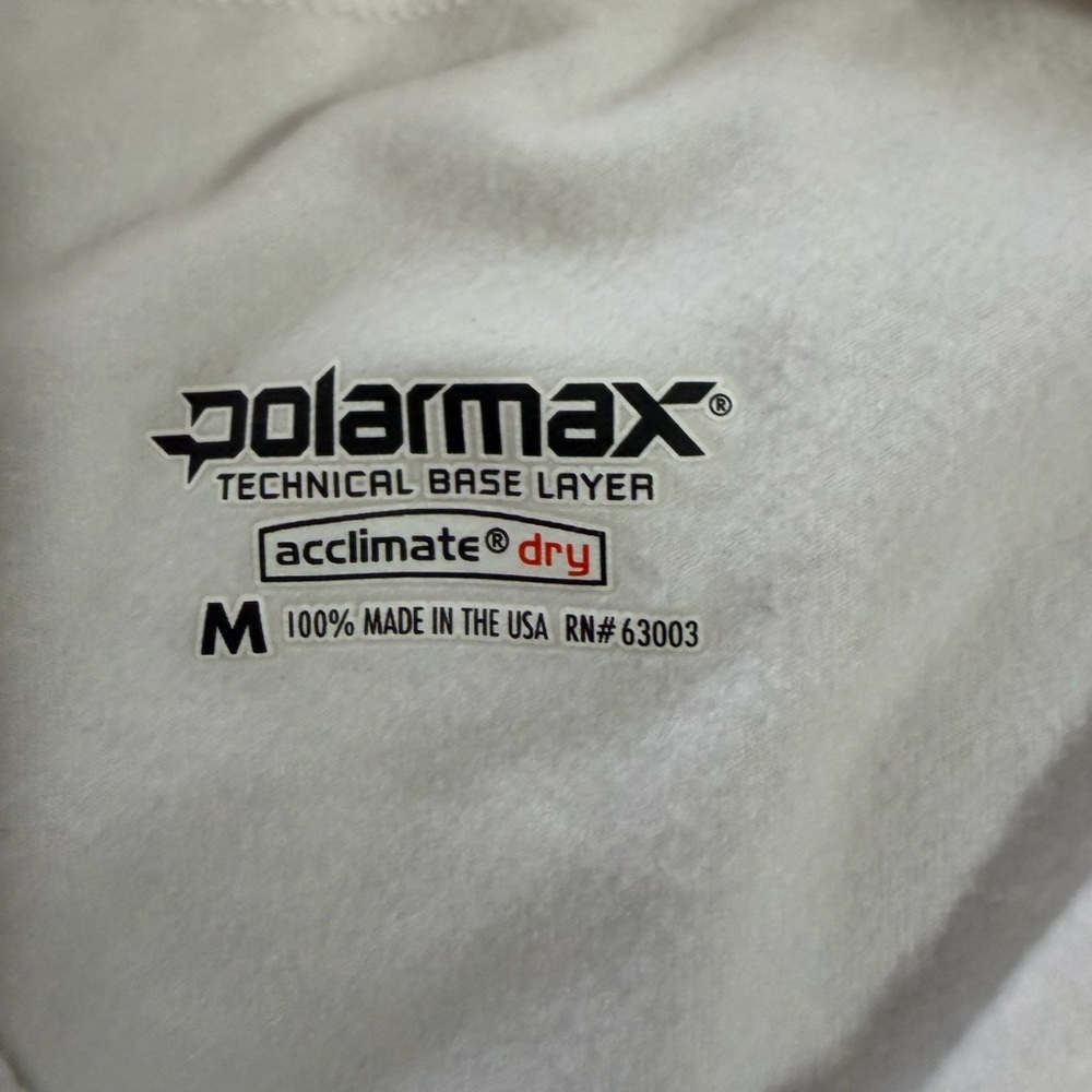 Polarmax Acclimate Dry Technical Base Layer Zip-White-Made in USA - Med - Picture 3 of 5